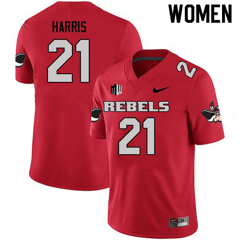 Women #21 BJ Harris UNLV Rebels College Football Jerseys Sale-Scarlet - Click Image to Close